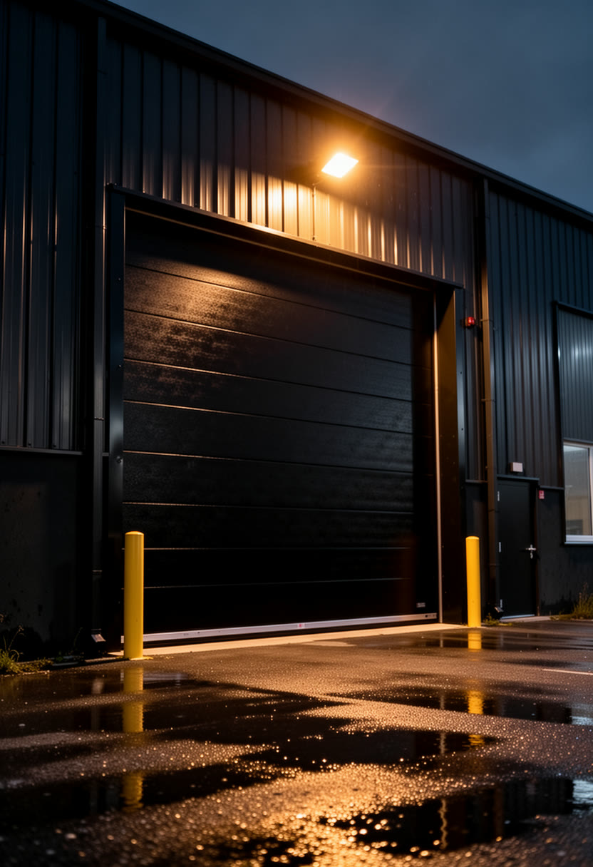 Industrial bay door — Foundry district