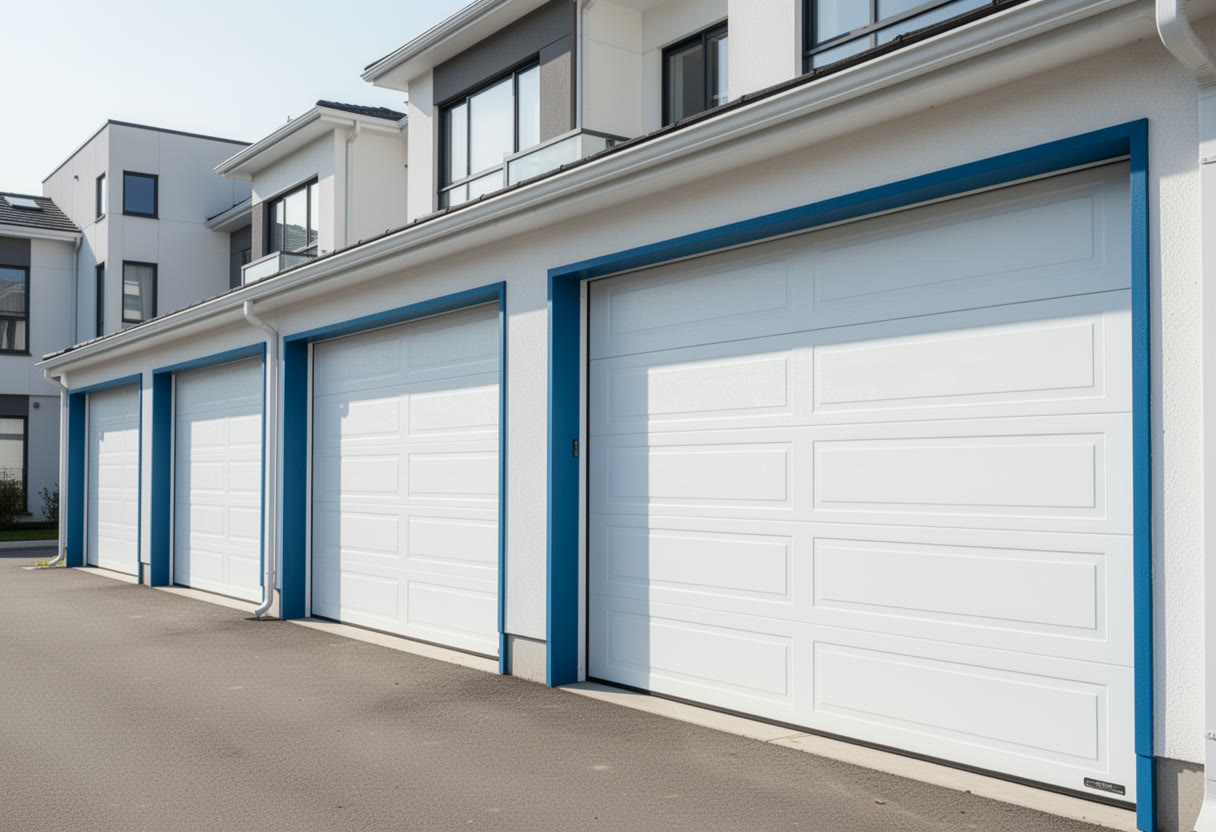 White sectional row — Residential complex