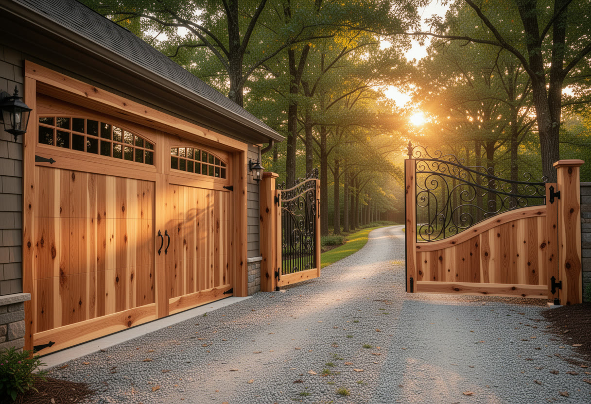 Matched door & estate gate — Country drive