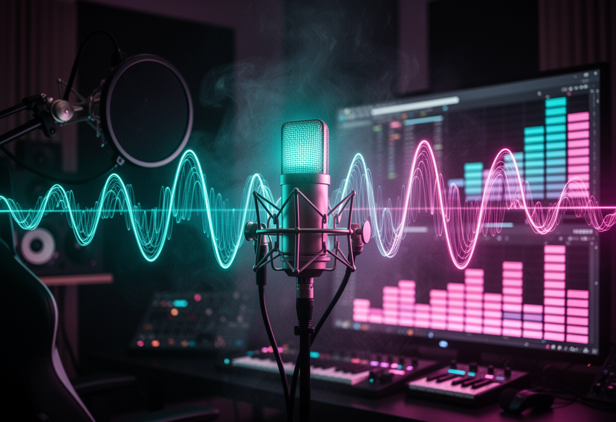 Waveform and spectrogram of a generated track