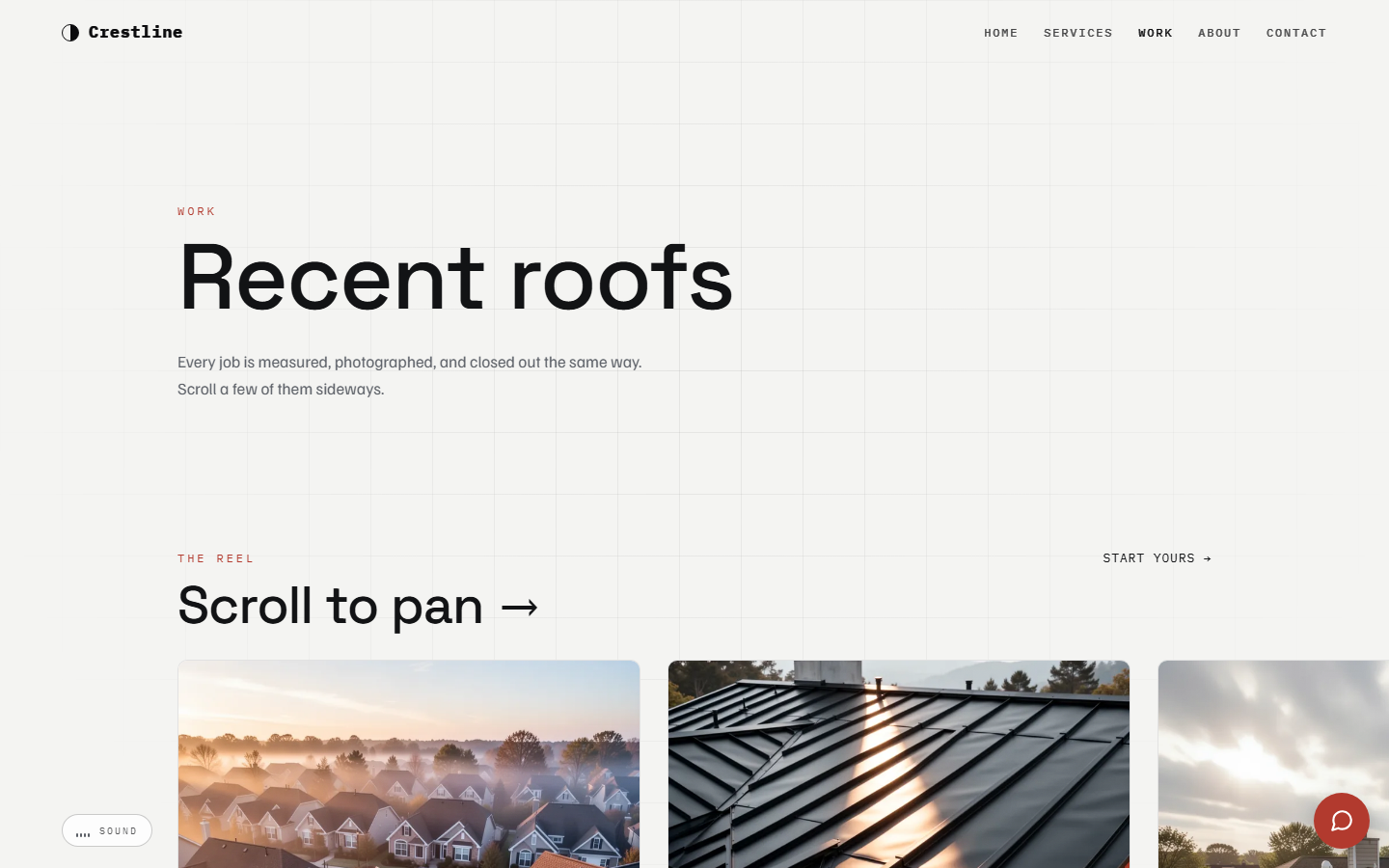 Crestline Roofing Co. screenshot